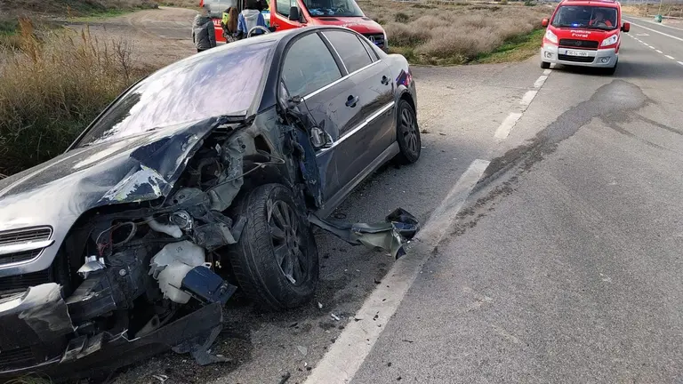 Heridos dos jóvenes en un accidente en Tudela. POLICÍA FORAL