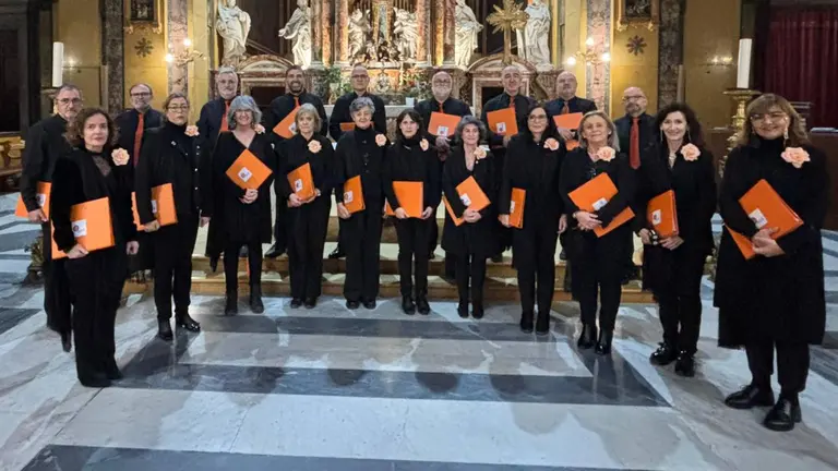 Imagen del grupo vocal “Tempo d’Intermezzo” de Pamplona en Roma. CEDIDA