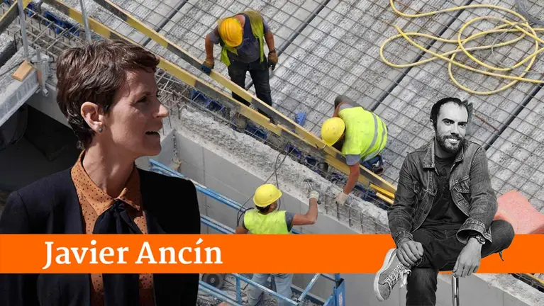 Trabajadores en una obra de Navarra de ACR.