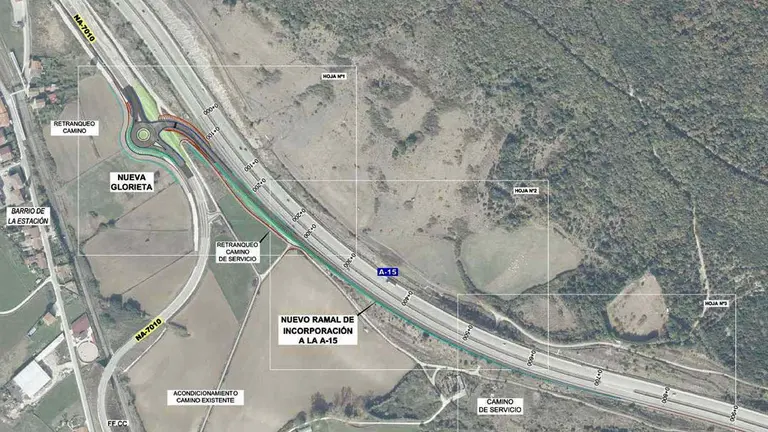 Plano del futuro enlace de acceso a la AP-15. GOBIERNO DE NAVARRA