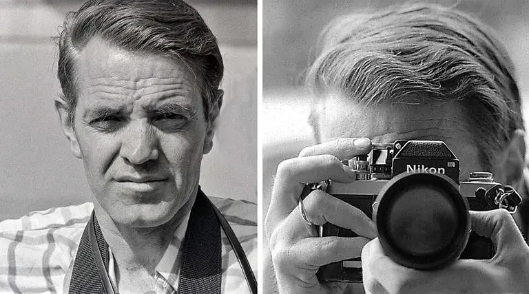 Dos retratos de J.M. Nebreda de los Sanfermines de 1977 (Fotos Miguel Bergasa, cortesía del autor)