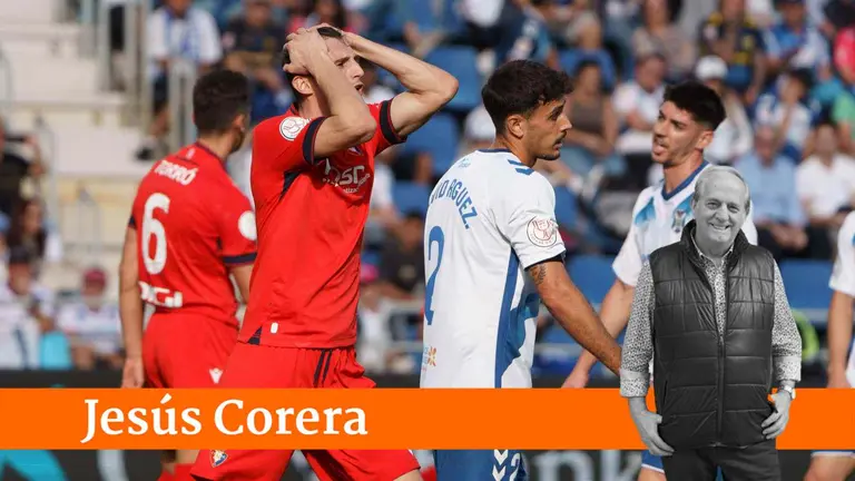 Budimir se lamenta tras una ocasión fallada en el partido de Osasuna contra el Tenerife en Copa del Rey. EFE