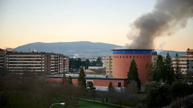 Incendio en el Planetario de Pamplona. PABLO LASAOSA