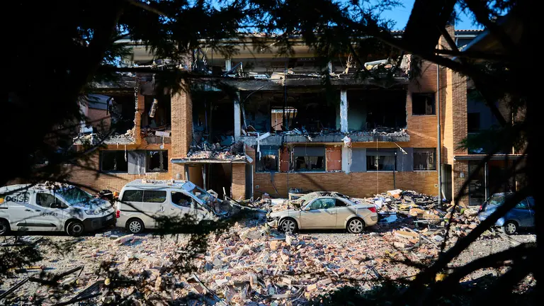 Día después de que sucediera una explosión en una vivienda en la calle Concejo de Zabalegui de Noáin. PABLO LASAOSA