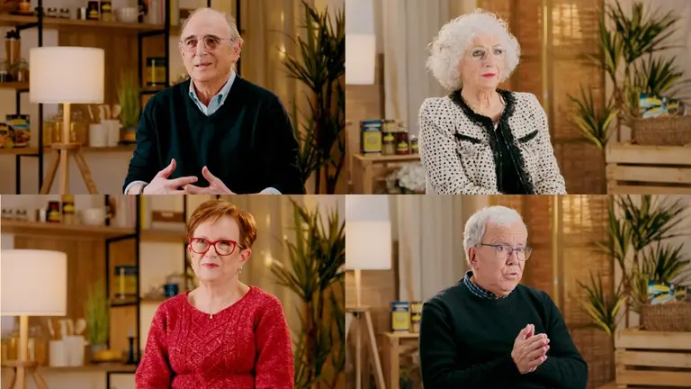 Izq. a dcha. y de arriba abajo: Jesús Arrondo, Pilar Lafraya, Lourdes Los Arcos y Eduardo Larrategui han prestado sus testimonios y su experiencia trabajando con Carretilla para el vídeo del 150 Aniversario. CEDIDA