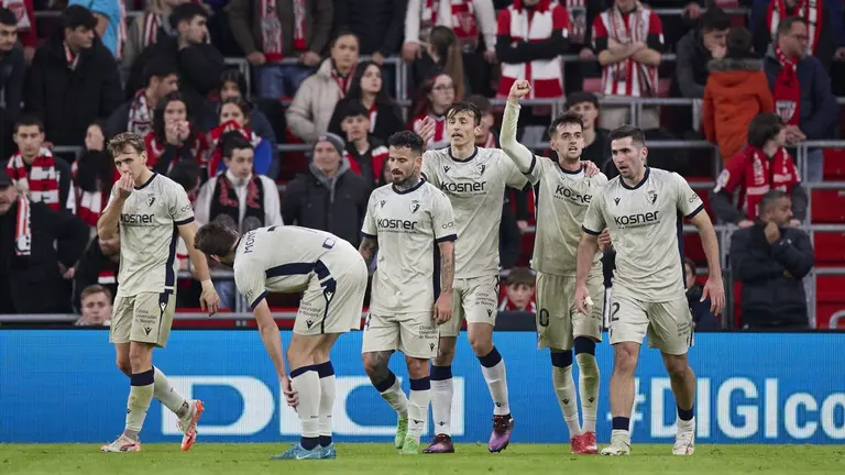 Aimar Oroz, de Osasuna, celebra el gol frente al Athletic Club. AFP7 / Europa Press