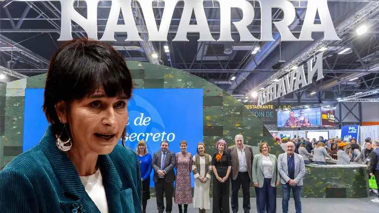 Fotomontaje de Laura Aznal sobre una imagen de la presentación del Día de Navarra en FITUR.
