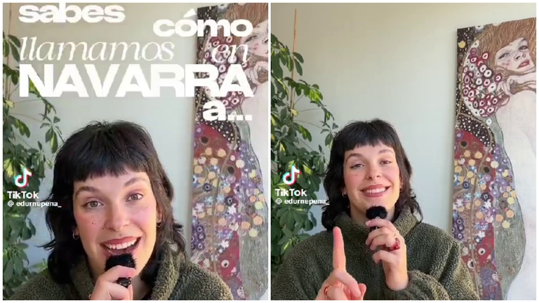 La navarra Edurne Pena en TikTok que descubre las palabras de los navarros. NAVARRA.COM
