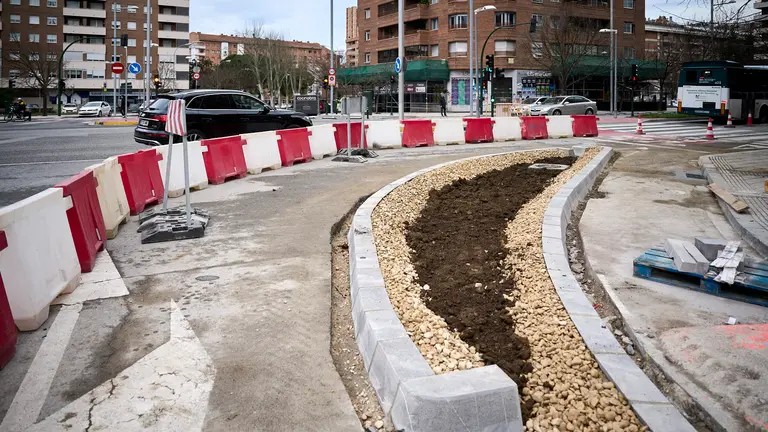 Obras en la Calle Pío XII y calle Iturrama de Pamplona. PABLO LASAOSA