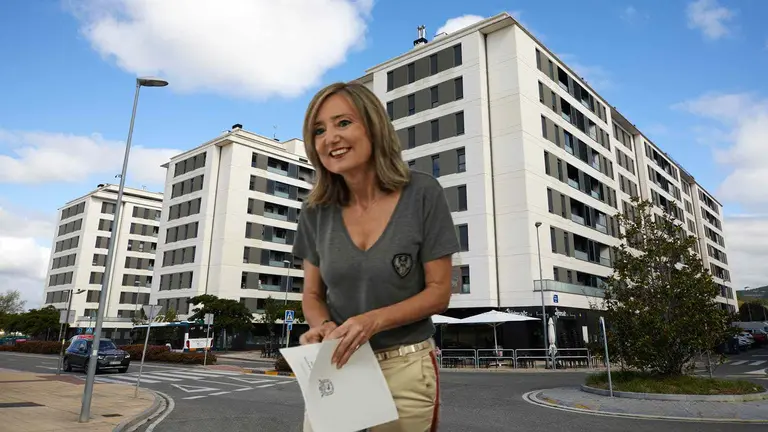 Fotomontaje de Cristina ibarrola sobre una imagen del barrio de Ripagaina.