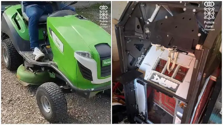 El cortacésped y la máquina tragaperras recuperados. POLICÍA FORAL