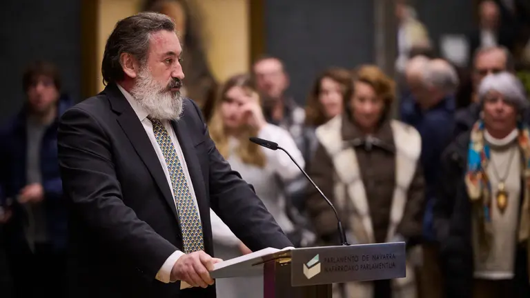 Acto con la Asociación Navarra de Víctimas del Terrorismo de ETA (ANVITE) con motivo del décimo aniversario de la aprobación de una declaración institucional en el Parlamento de Navarra que condenaba "la limpieza nacional y crímenes contra la humanidad cometidos por la izquierda abertzale y su brazo armado ETA". PABLO LASAOSA