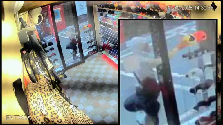 Imagen de la cámara de seguridad de uno de los establecimientos del Casco Antiguo de Pamplona en el que robó. POLICÍA FORAL