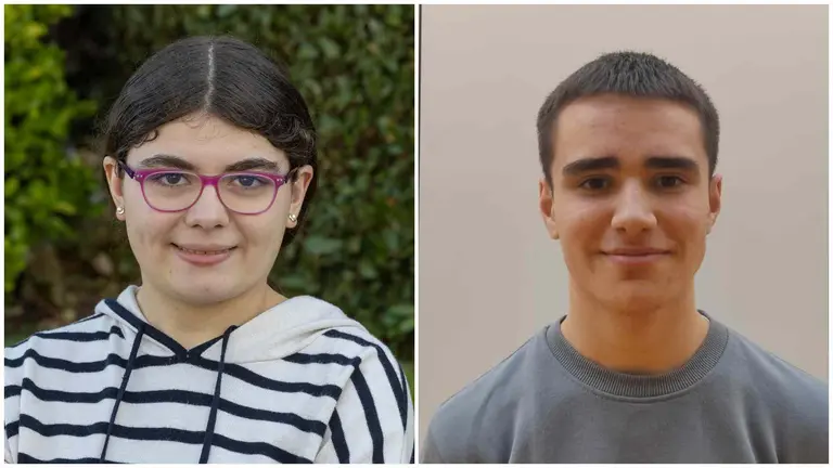 Leyre Becerril Tarifa e Íñigo Rodríguez, ganadores de la Olimpiada navarra de Biología 2025. UNIVERSIDAD DE NAVARRA