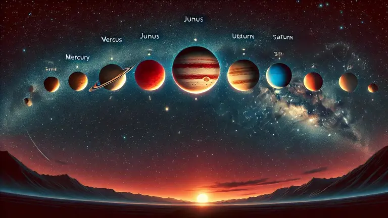 Alineación de siete planetas del sistema solar.