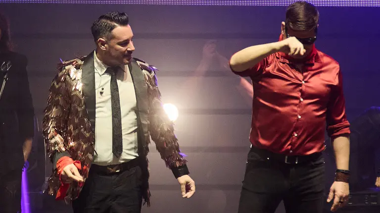 Concierto de Andy y Lucas en el Palacio de Congresos y Auditorio de Navarra, Baluarte, dentro de su gira Nuestros últimos acordes con la que el dúo pone punto final a su carrera musical. IÑIGO ALZUGARAY