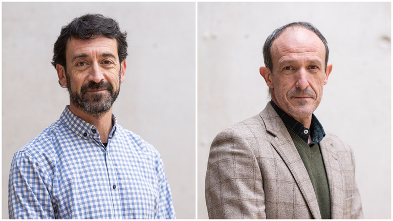 Álvaro Baraibar y David Astrain en la UPNA. CEDIDA