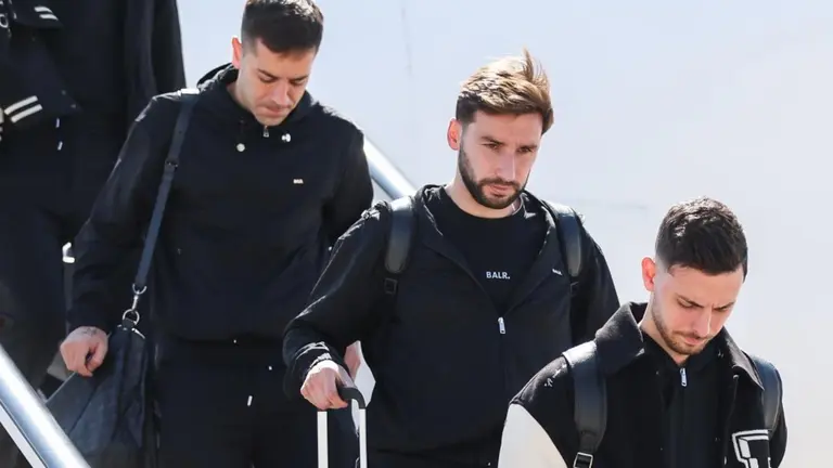 Los jugadores de Osasuna, rumbo a Barcelona. CA OSASUNA