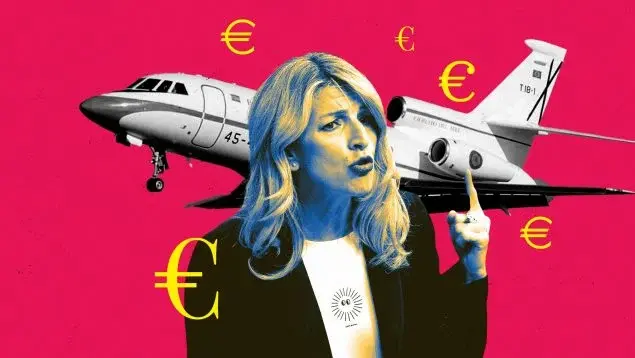 Montaje con una imagen de Yolanda Díaz. CEDIDA