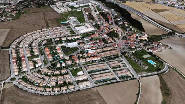 Vista aérea de Cizur Menor. GOOGLE EARTH