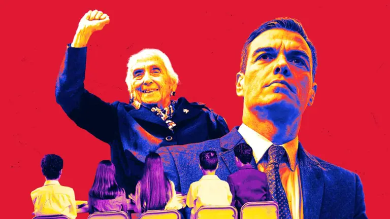 Pedro Sánchez y Dolores Ibárruri, la Pasionaria. OK DIARIO