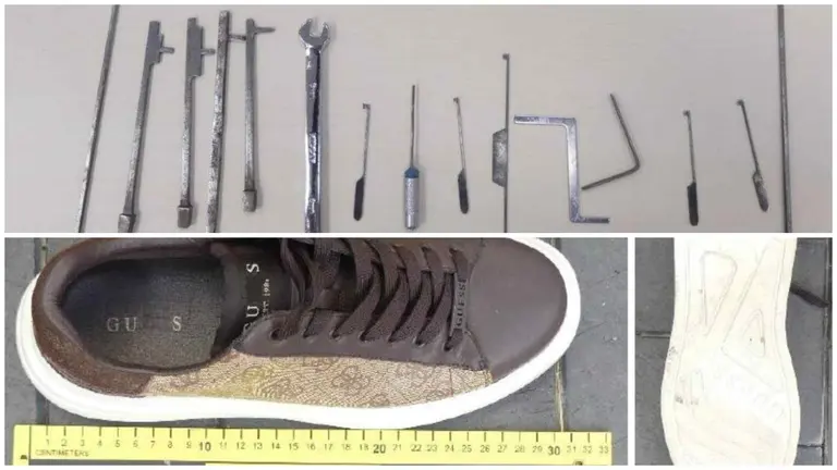 Efectos encontrados en el coche de los ladrones georgianos. POLICÍA FORAL