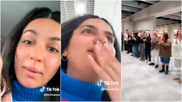 Fotogramas del vídeo de TikTok de @briinaaax.