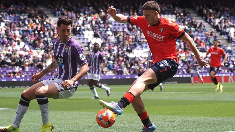 Partido de LaLiga entre el Real Valladolid y el Osasuna este domingo en el estadio José Zorrilla en Valladolid. EFE/ R. García