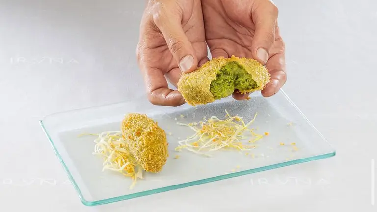 Las croquetas de borraja del restaurante Iruña de Tudela. RESTAURANTE IRUÑA