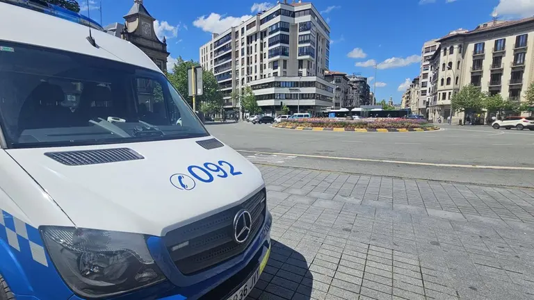 Una patrulla de la Policía Municipal de Pamplona. POLICÍA MUNICIPAL DE PAMPLONA