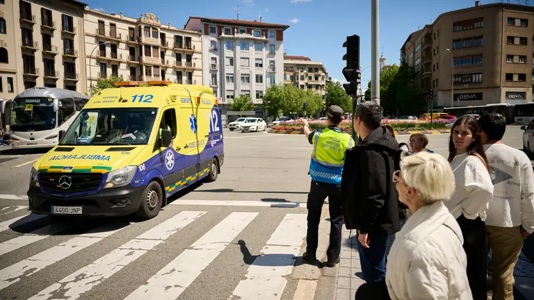 Pamplona durante el pagón general en España. PABLO LASAOSA
