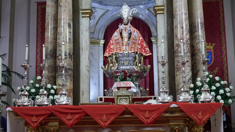 Misa correspondiente al quinto peldaño de la escalera de 2024 en la Capilla de San Fermín. IÑIGO ALZUGARAY