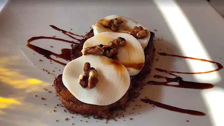 Torrija al pacharán en el restaurante Erialde de Garde. GOOGLE MAPS