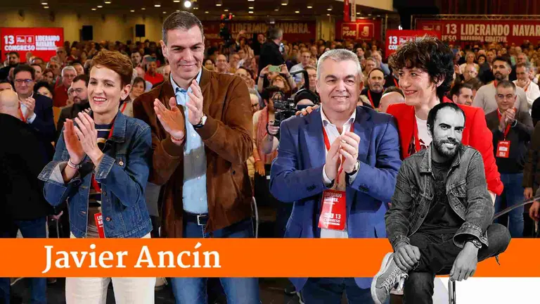Chivite, Cerdán y Saiz con el Pedro Sánchez en el Congreso del PSN.