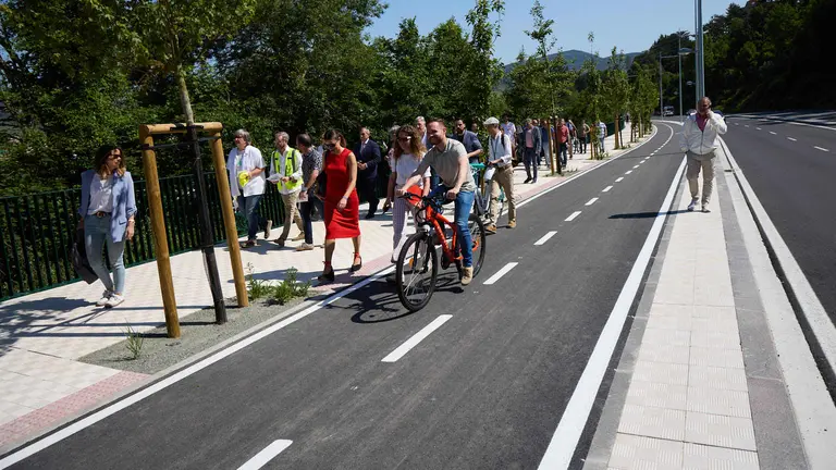 Inauguración del nuevo carril bici de Beloso.