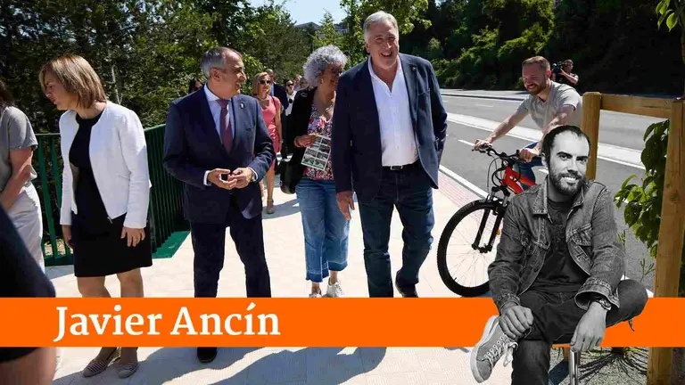 Inauguración del carril bici de la cuesta de Beloso en Pamplona.
