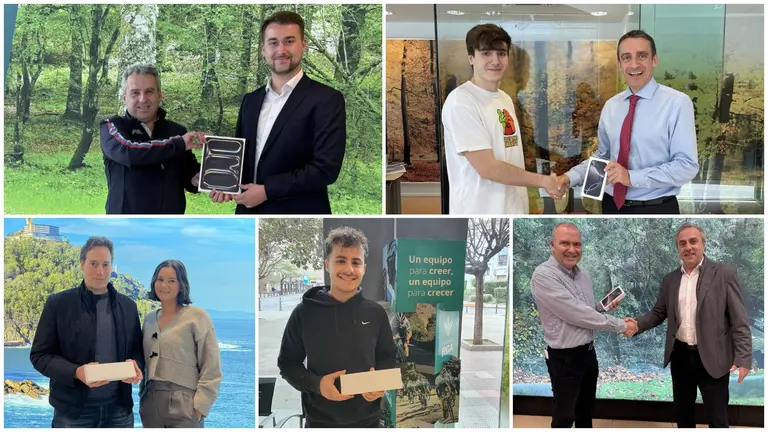 Los ganadores del juego de Bolsa de Caja Rural de Navarra 'Masters of Markets'. CAJA RURAL DE NAVARRA