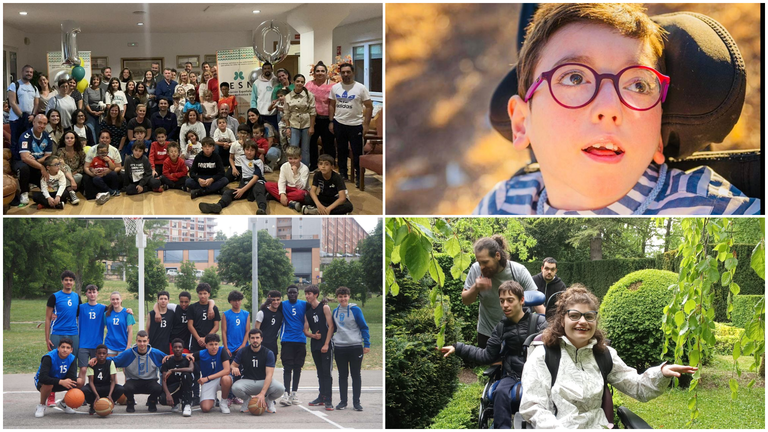 1. Familia de Hodei e Ilargi.
2. Leo, el pequeño afectado por una enfermedad mitocondrial rara, degenerativa y sin cura.
3. Grupo de adolescentes participantes en el programa “Autodescubrimiento” de la Federación Navarra de Baloncesto.
4. Jóvenes de ASPACE Navarra, en una de las salidas culturales y recreativas que han llevado a cabo estes meses.