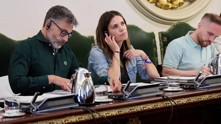 Marina Curiel en el Pleno ordinario del Ayuntamiento de Pamplona correspondiente al mes de junio de 2025. IÑIGO ALZUGARAY