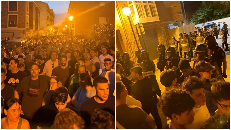 Fotomontaje con instantáneas de Marcilla este viernes por la noche. CEDIDA