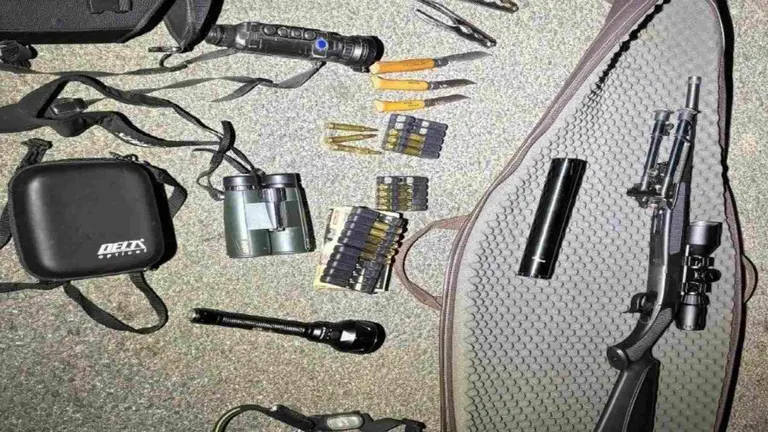 Material de caza incautado a los furtivos en Bera. POLICÍA FORAL