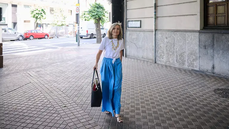 Cristina Ibarrola, presidenta de UPN, interviene ante los medios tras conocerse nuevas revelaciones de la trama de corrupción de Santos Cerdán y el Gobierno de María Chivite. PABLO LASAOSA