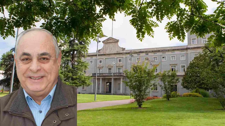 Fotomontaje de Héctor Luis Mancini sobre una foto del edificio central de la Universidad de Navarra.
