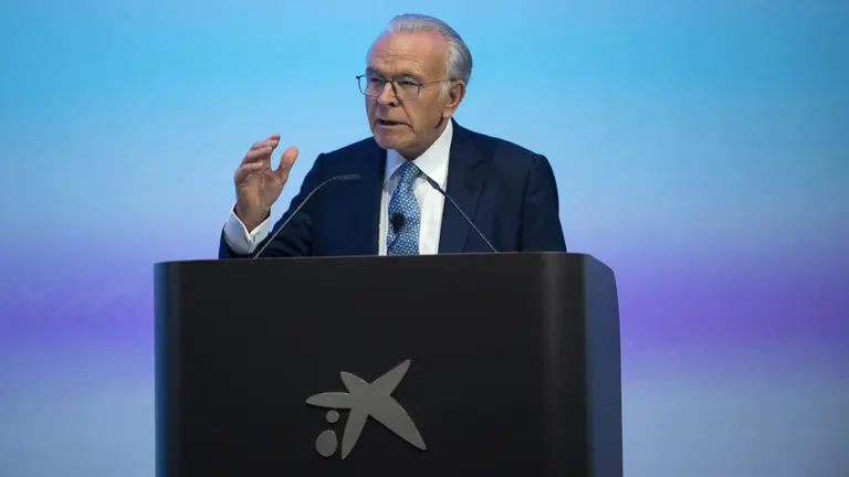 Isidro Fainé durante la presentación del Plan Estratégico a los empleados de Fundación "la Caixa". FUNDACIÓN LA CAIXA