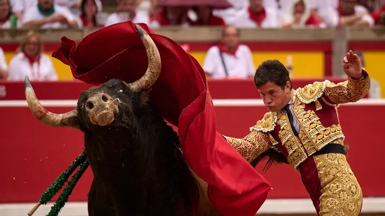 Primera corrida de toros de San Fermín 2025 con toros de Fuente Ymbro para Miguel Ángel Perera, Talavante y Daniel Luque. PABLO LASAOSA