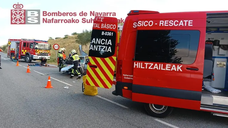 Herido un conductor de 18 años. BOMBEROS