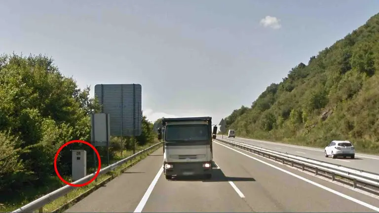 Radar ubicado en la A-15, en el kilómetro 127 a la altura de Lecumberri. GOOGLE MAPS