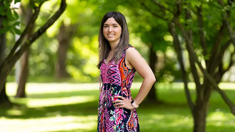 Arantxa Bujanda, en la Facultad de Ciencias de la Salud de la UPNA. CEDIDA