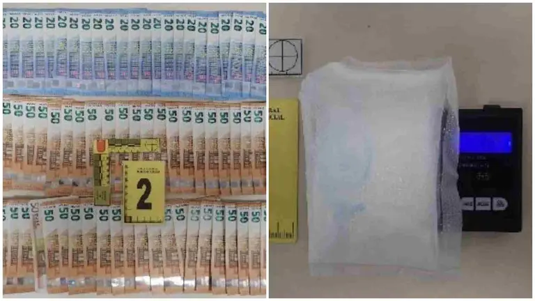 Dinero y droga incautada al okupa de Tudela. POLICÍA FORAL