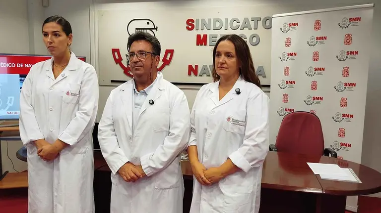 Imagen de la rueda de prensa del Sindicato Médico de Navarra